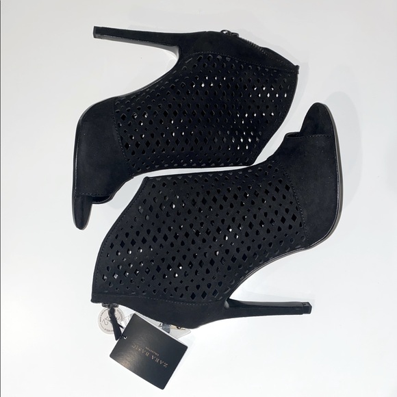 Zara Shoes - Zara Peep Toe Mesh Heels